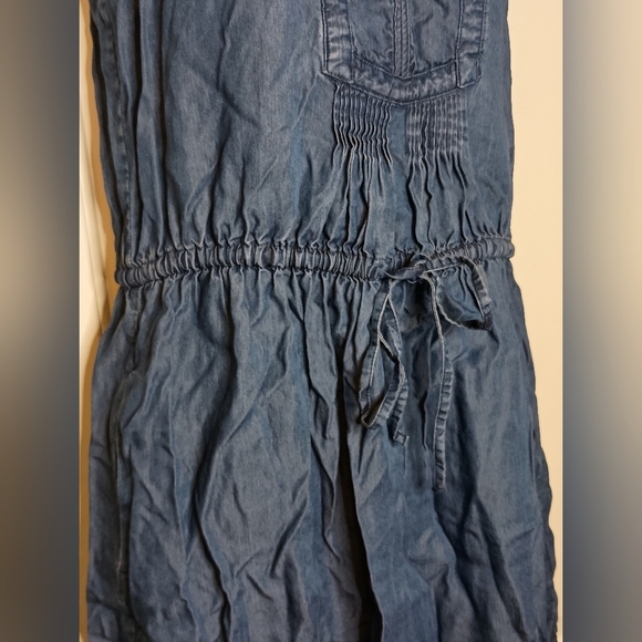 2/$30GAP Chic Sleeveless chambray Denim dress Drawstring Waist & pockets(#1,028) - Picture 6 of 10